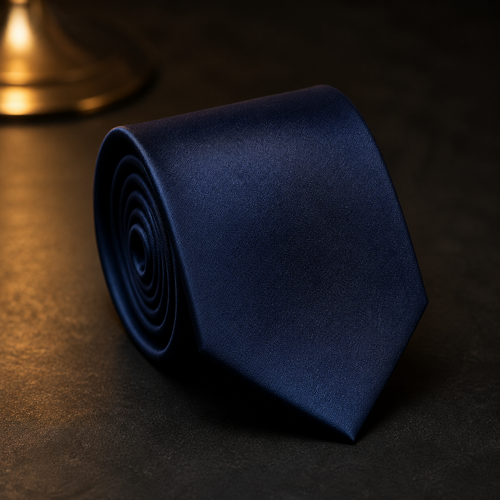 The Barrister — Navy Silk Tie