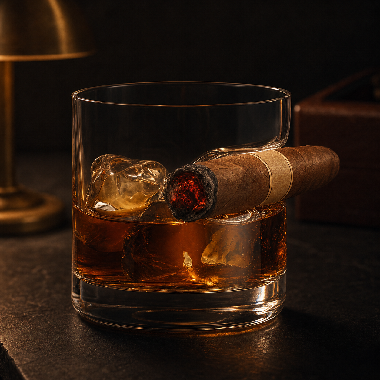 The Companion — Whisky Glass & Cigar Rest
