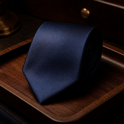The Barrister — Navy Silk Tie