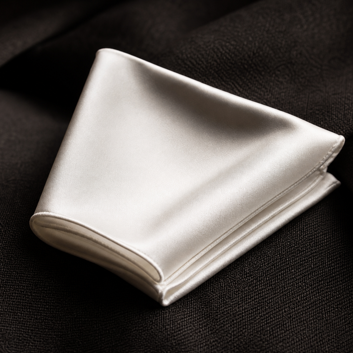 The Envoy's Square — White Silk Pocket Square