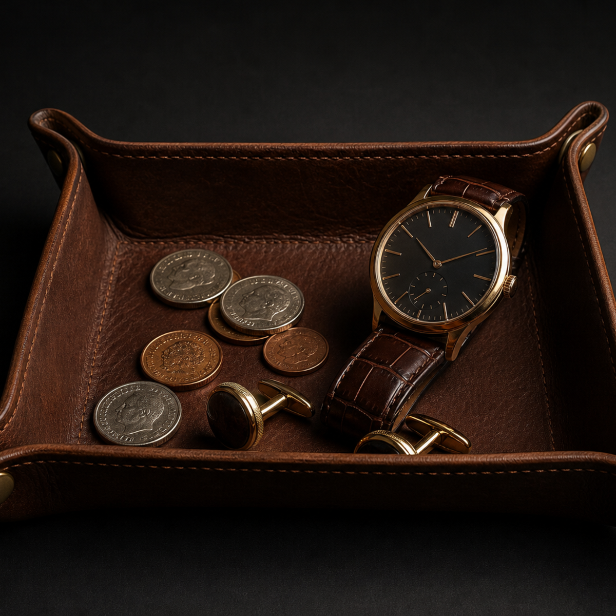 The Valet — Leather Catch-All Tray